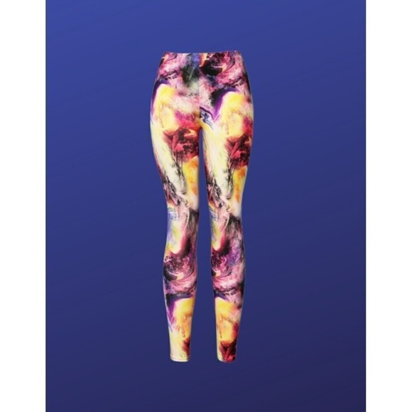 Unbranded Cotton Blend Basic Workout Leggings, PURPLE MARBLE, Size M/L, NWOT - Picture 1 of 11